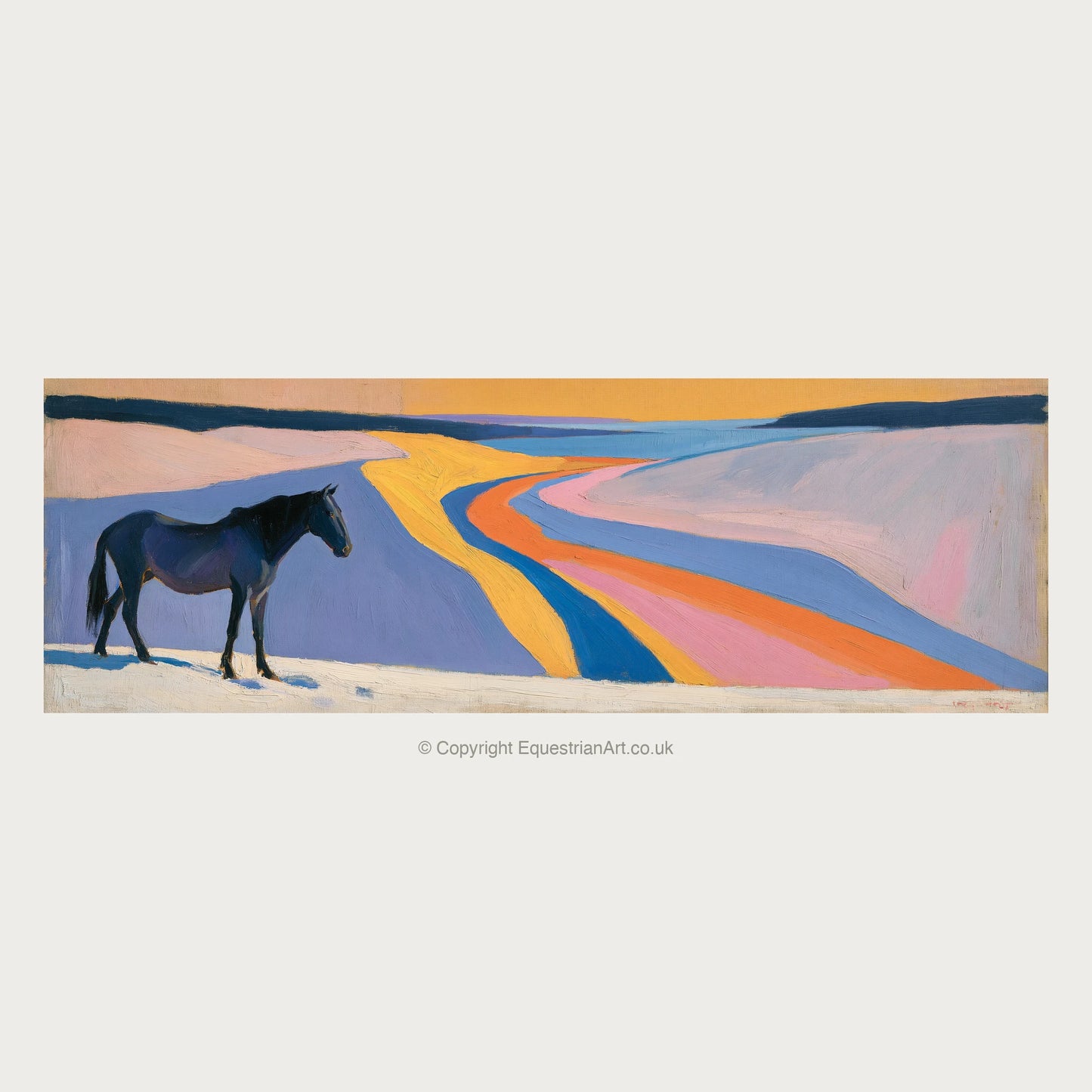 The Painted Valley - Horse Landscape panoramic art by Helena Ashby A.I
