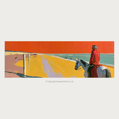 Vivid Coastal Hack - Horse Landscape panoramic art by Victor Beaumont A.I