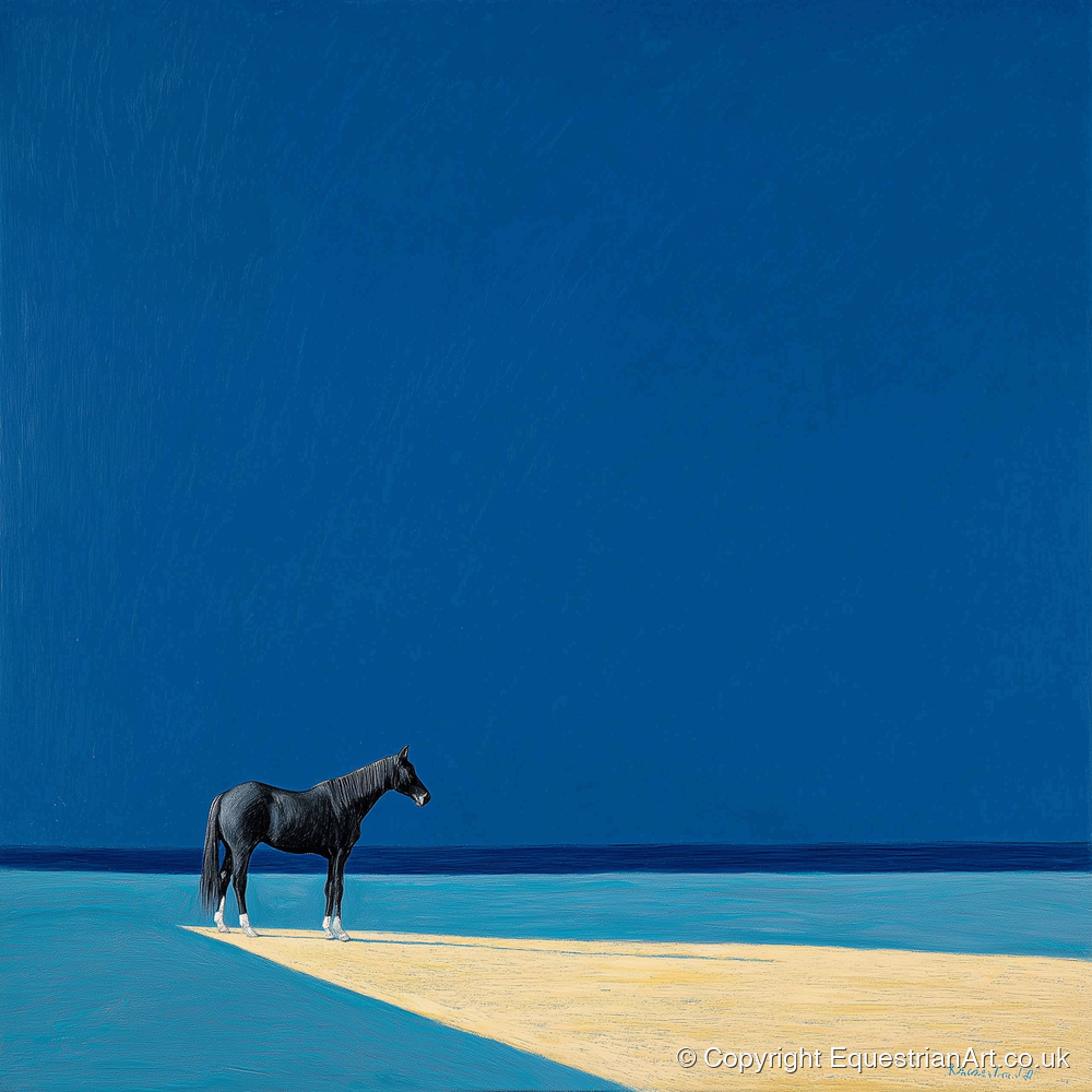 At the Azure Edge - horse breed art print and canvas by Malcolm Hastings A.I