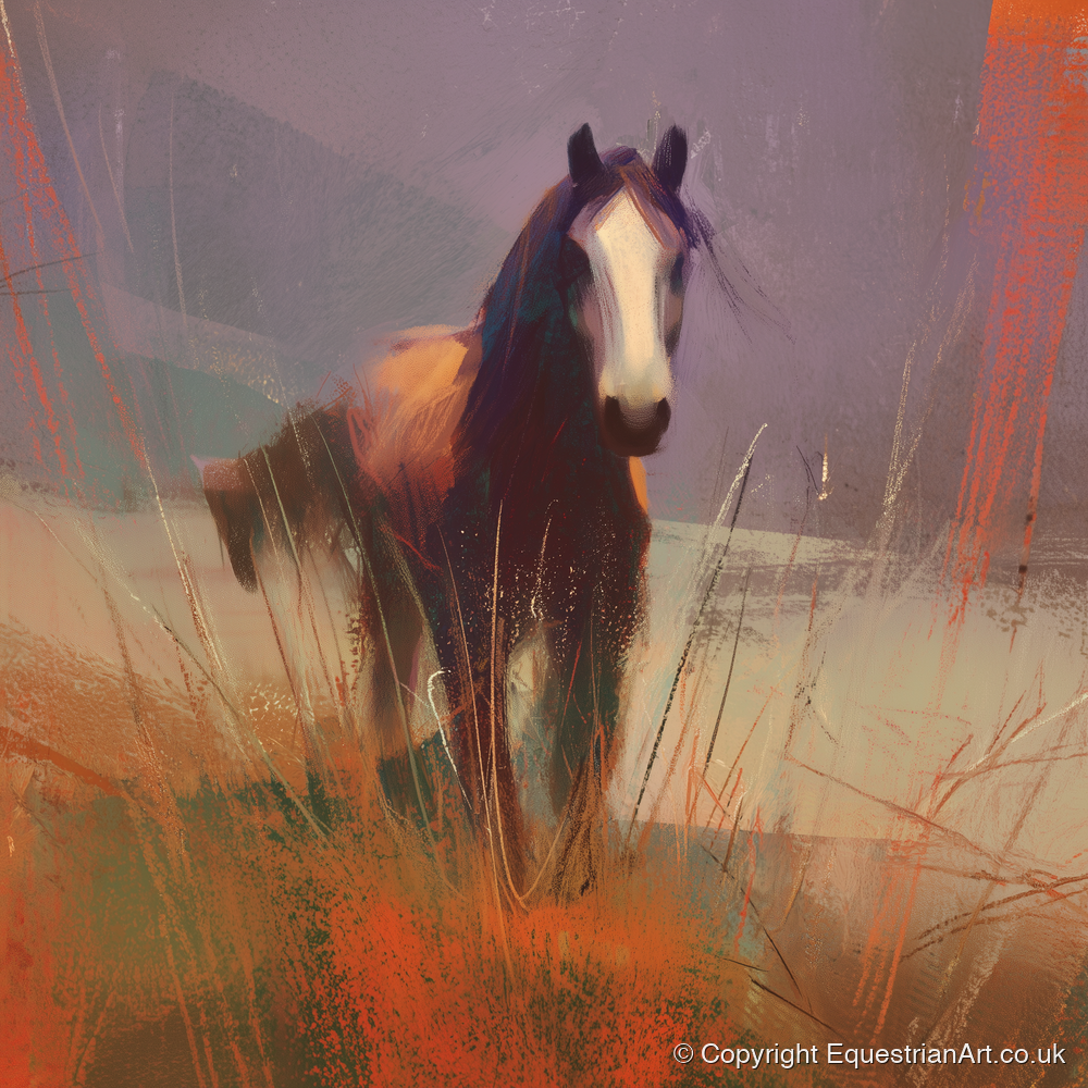 Autumn Sienna Portrait - wild horses art print and canvas by Rupert Kingsley A.I