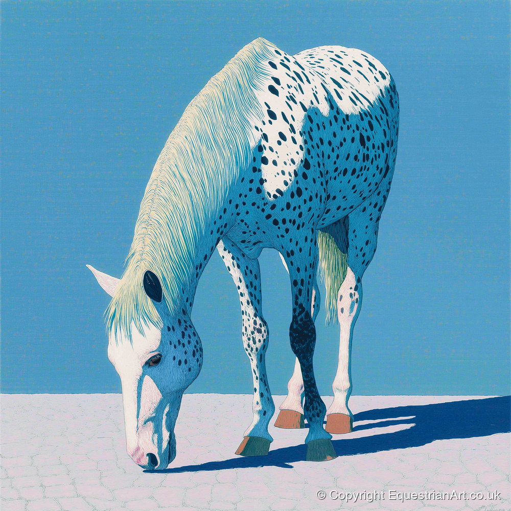 Azure Appaloosa - horse breed art print and canvas by Simon Whitlock A.I