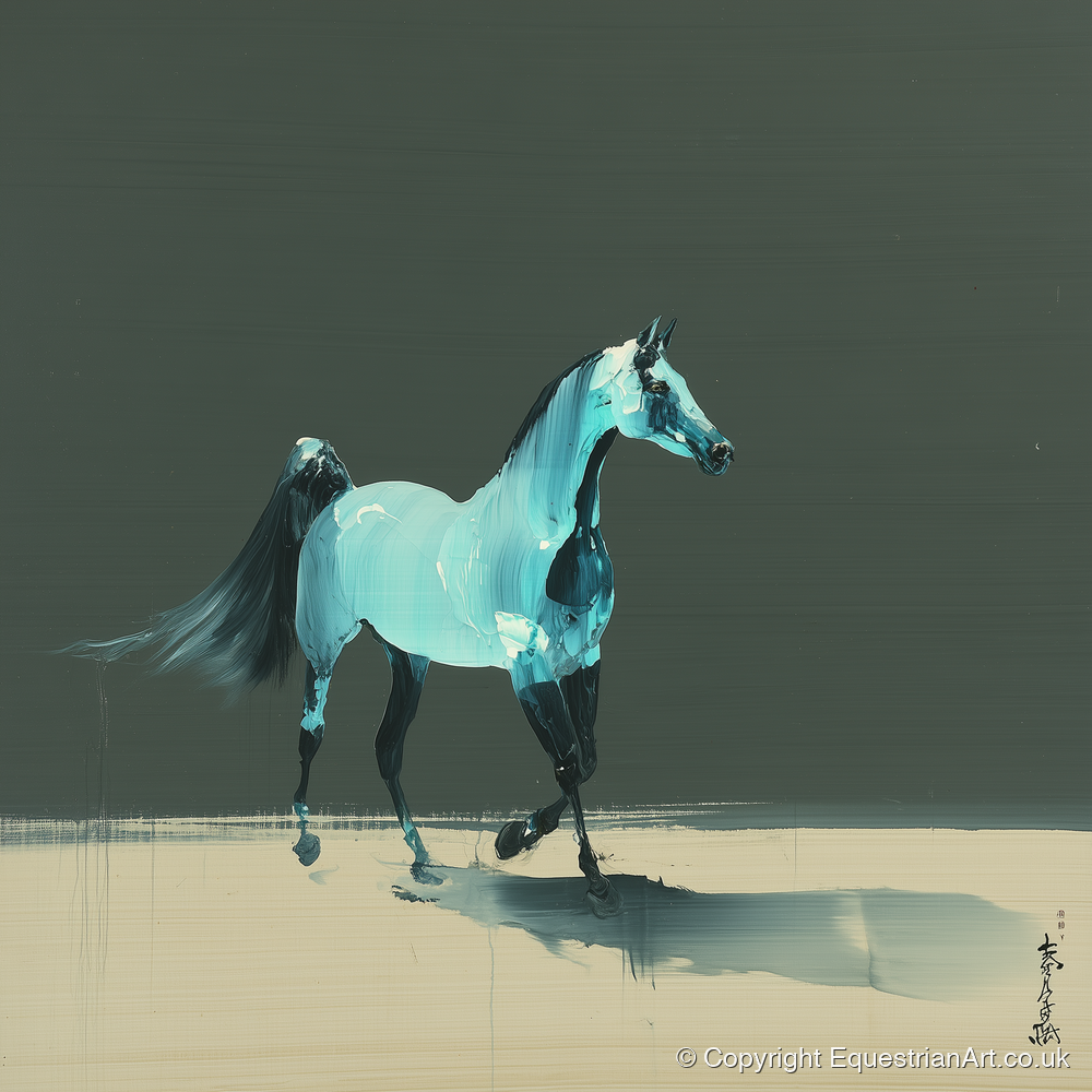 Azure Arabian Spirit - horse breed art print and canvas by Callum Ross A.I