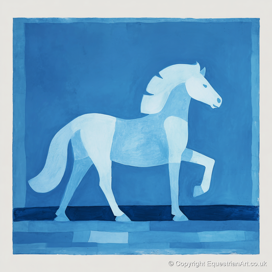 Azure Equine Form - horse breed art print and canvas by Roland Bishop A.I