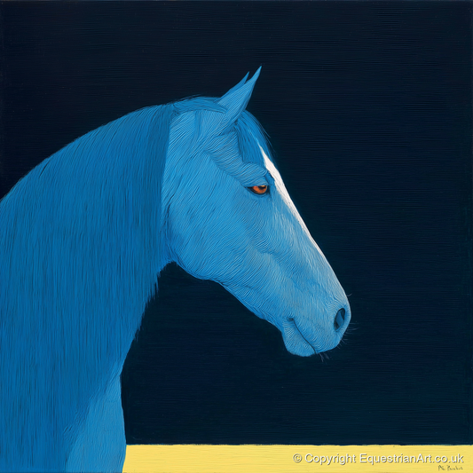 Azure Equine Profile - horse breed art print and canvas by Malcolm Hastings A.I