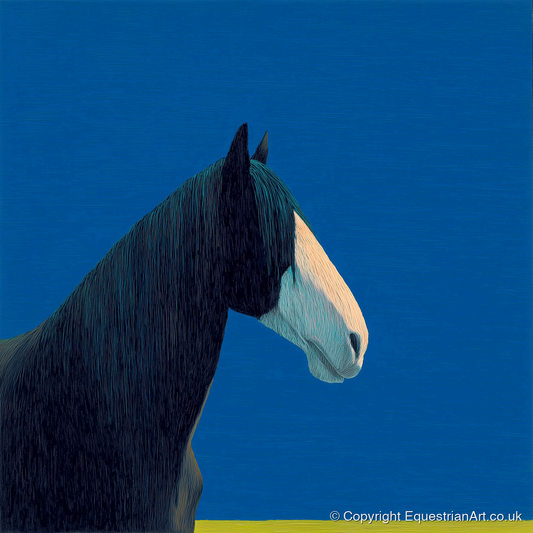 Azure Gentle Giant - horse breed art print and canvas by Malcolm Hastings A.I