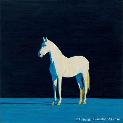 Azure Shadow Equine - horse breed art print and canvas by Malcolm Hastings A.I