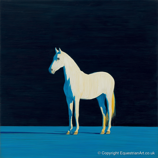 Azure Shadow Equine - horse breed art print and canvas by Malcolm Hastings A.I