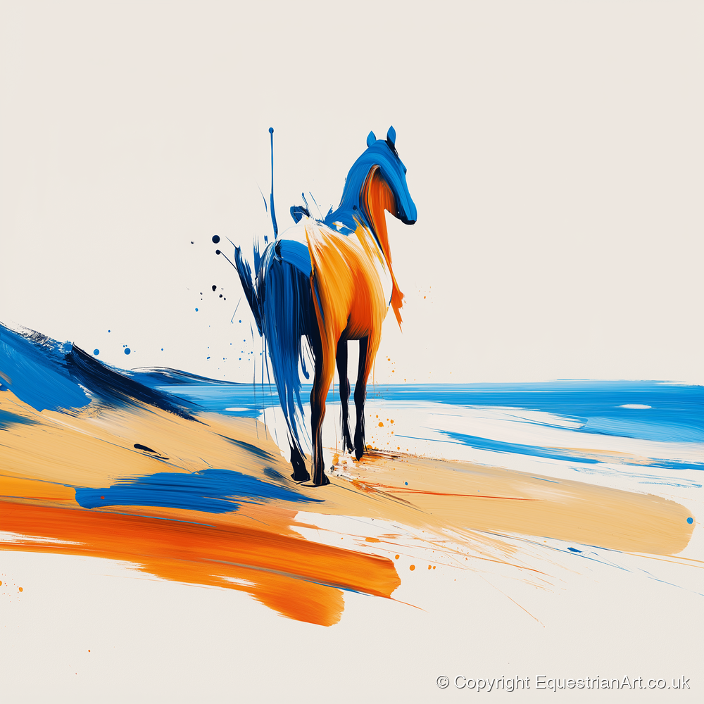 Azure Shoreline Spirit - horse landscape art print and canvas by Winston Archer A.I