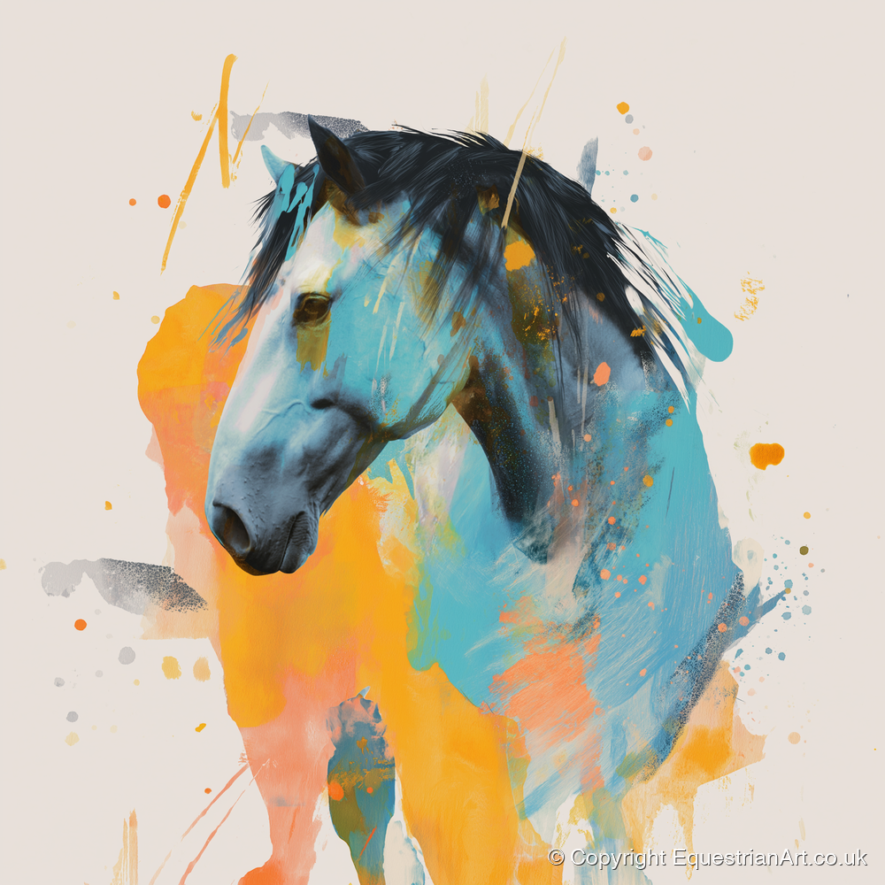 Azure Spirit - horse portrait art print and canvas by Gwendolyn Hurst A.I