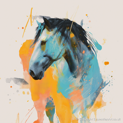 Azure Spirit - horse portrait art print and canvas by Gwendolyn Hurst A.I