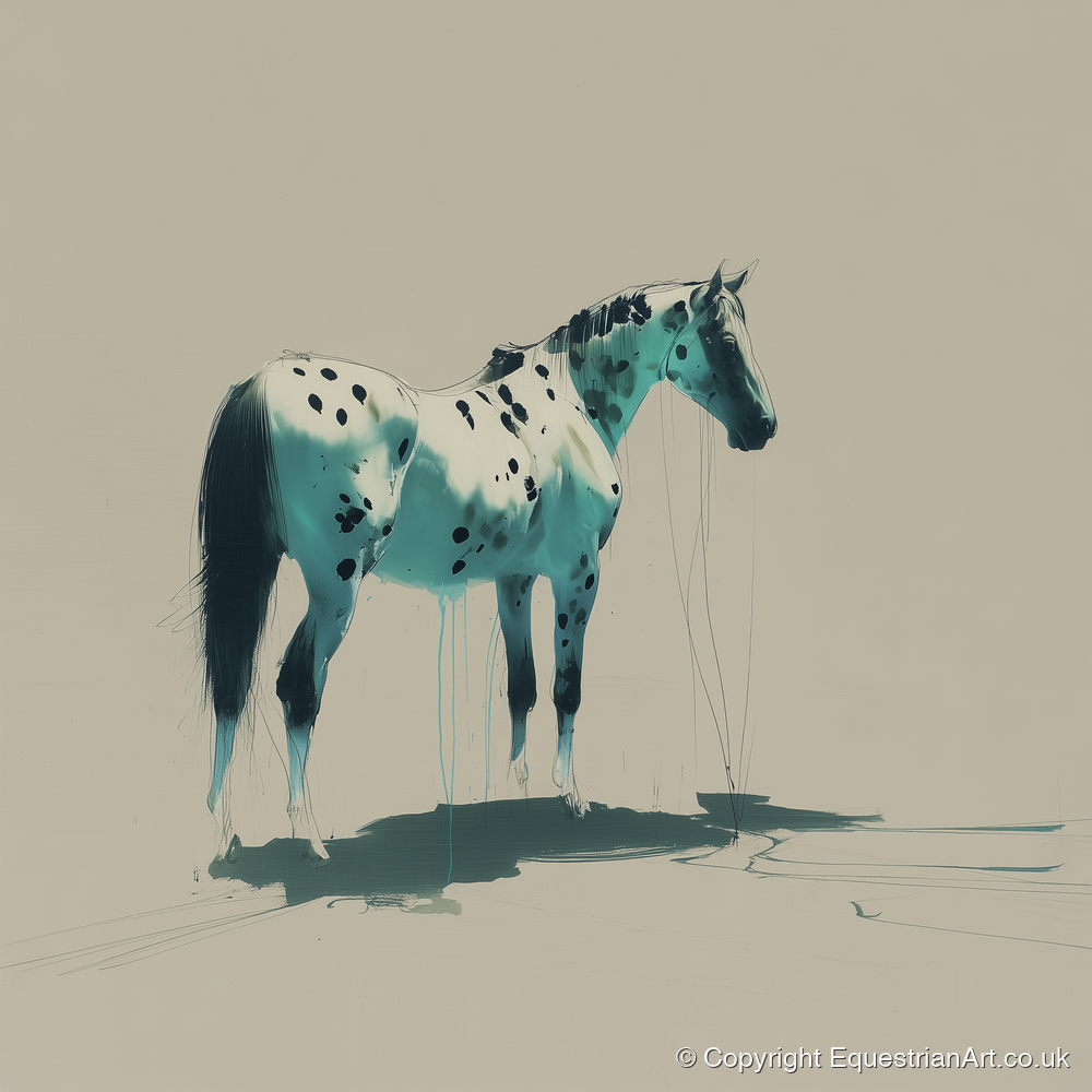 Azure Spotted Appaloosa - horse breed art print and canvas by Callum Ross A.I