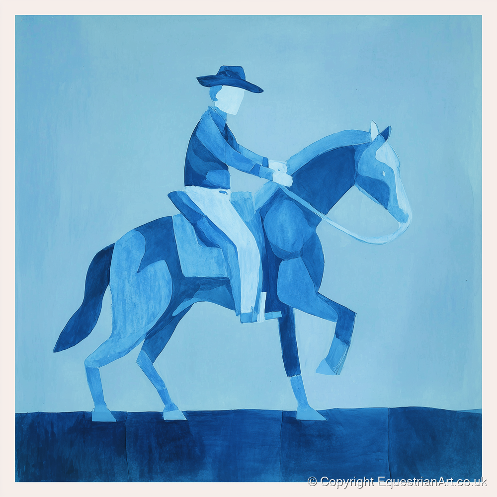 Azure Western Cadence - western horse art print and canvas by Roland Bishop A.I