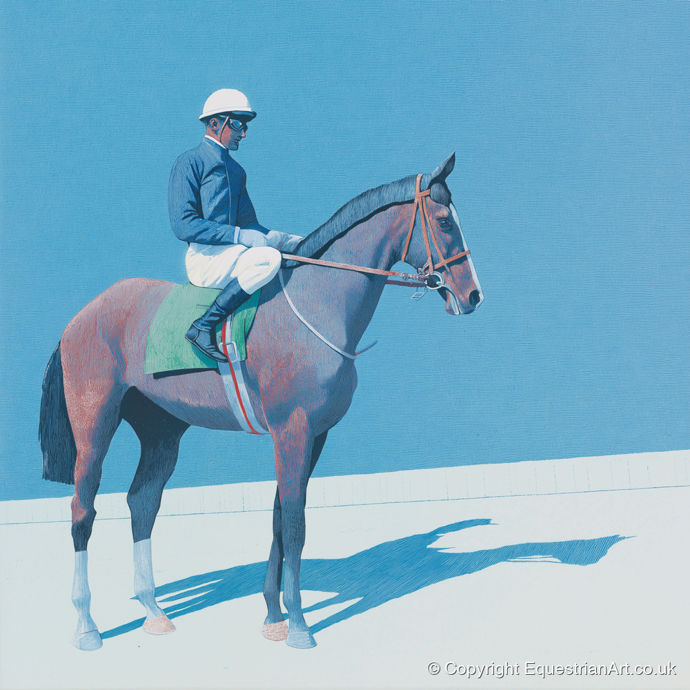 Before the Off - racing horse art print and canvas by Simon Whitlock A.I