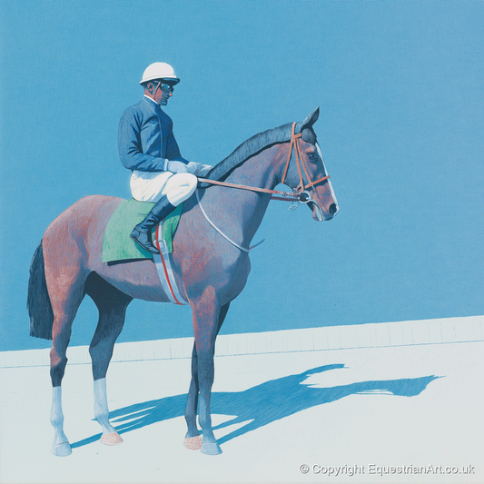Before the Off - racing horse art print and canvas by Simon Whitlock A.I
