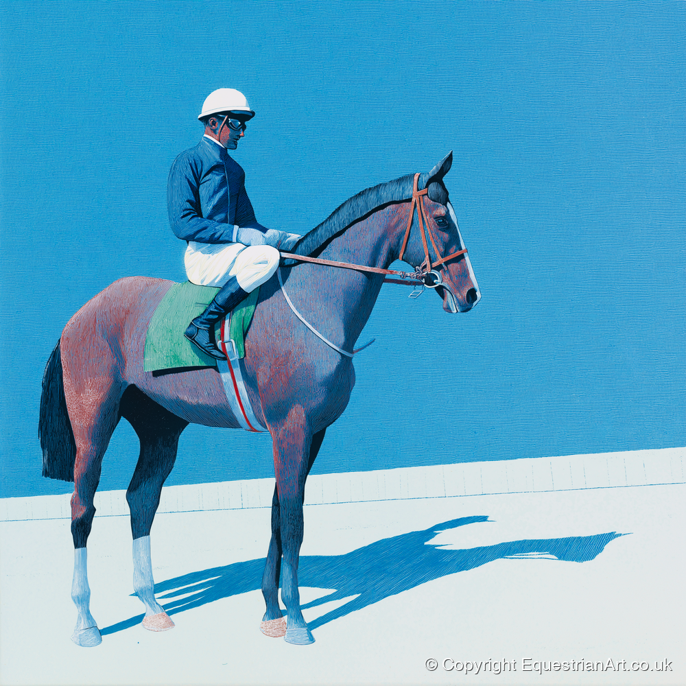 Before the Off - racing horse art print and canvas by Simon Whitlock A.I