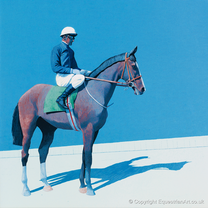 Before the Off - racing horse art print and canvas by Simon Whitlock A.I