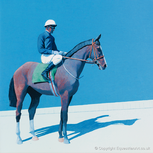 Before the Off - racing horse art print and canvas by Simon Whitlock A.I