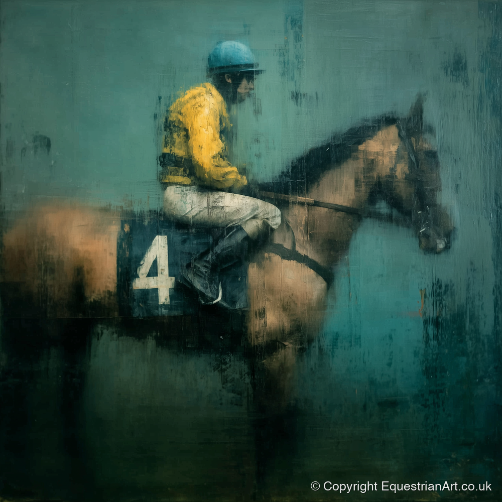 Before the Off - racing horse art print and canvas by Alaric Townsend A.I