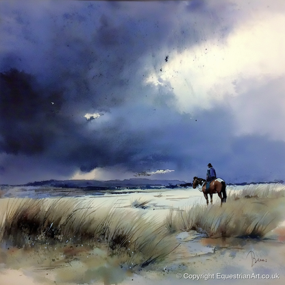 Before the Storm - horse landscape art print and canvas by Eleanor Brooks A.I