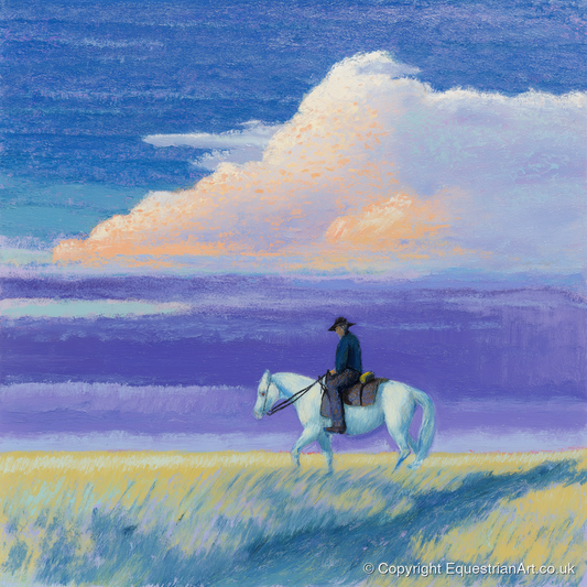 Beneath a Lilac Sky - western horse art print and canvas by Imogen Spencer A.I