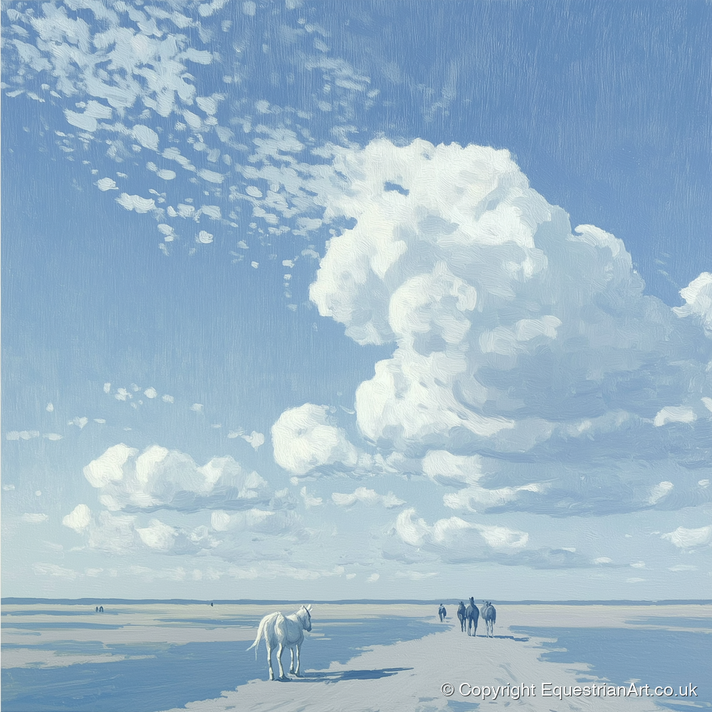 Beneath Endless Skies - horse landscape art print and canvas by Oscar Pendleton A.I