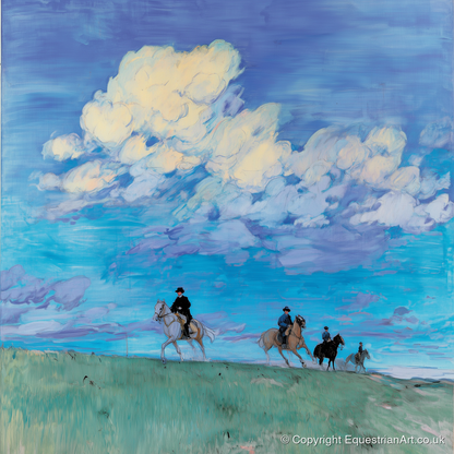 Beneath the Vast Sky - horse landscape art print and canvas by Clement Hughes A.I
