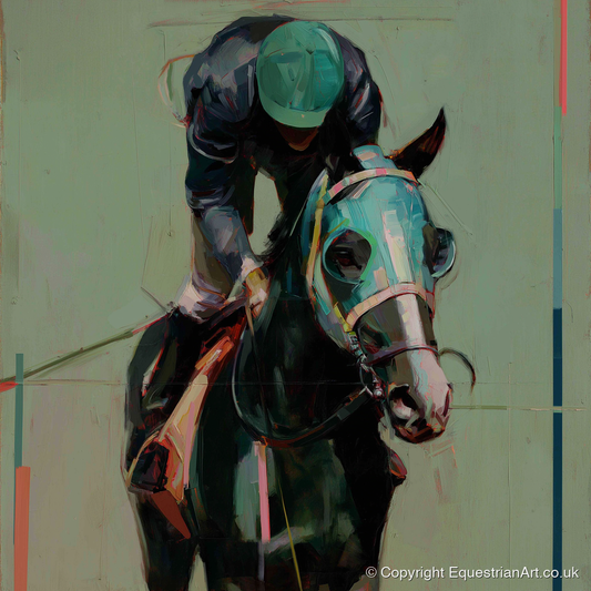 Blinkered Focus - racing horse art print and canvas by Quentin Hart A.I