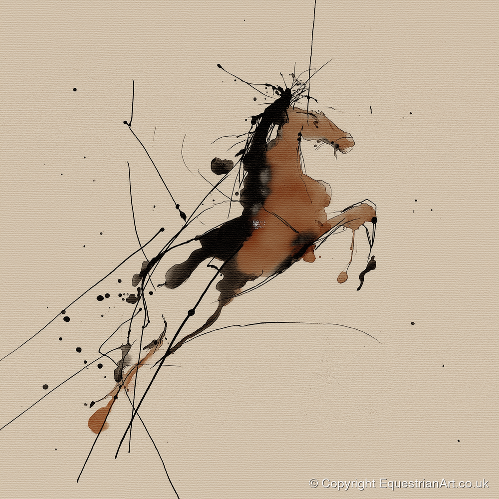 Bold Ascension - horse portrait art print and canvas by Julian Vance A.I