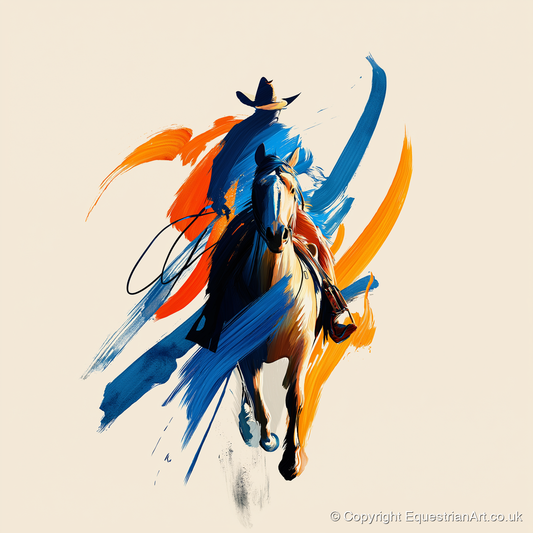 Bold Frontier Spirit - western horse art print and canvas by Winston Archer A.I