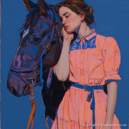 Bold Harmony - horse & rider art print and canvas by Evander Winslow A.I