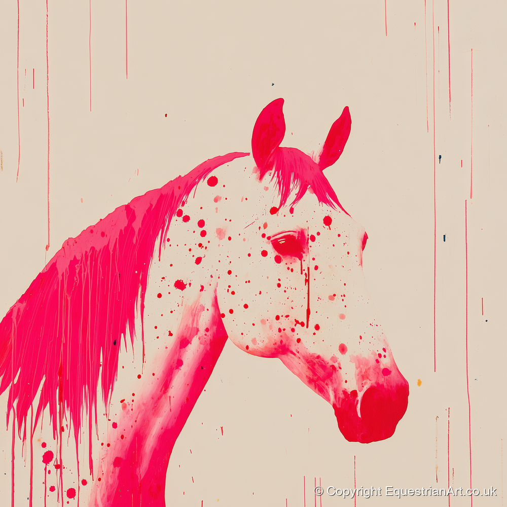 Bold Magenta Profile - horse breed art print and canvas by Camilla Royston A.I