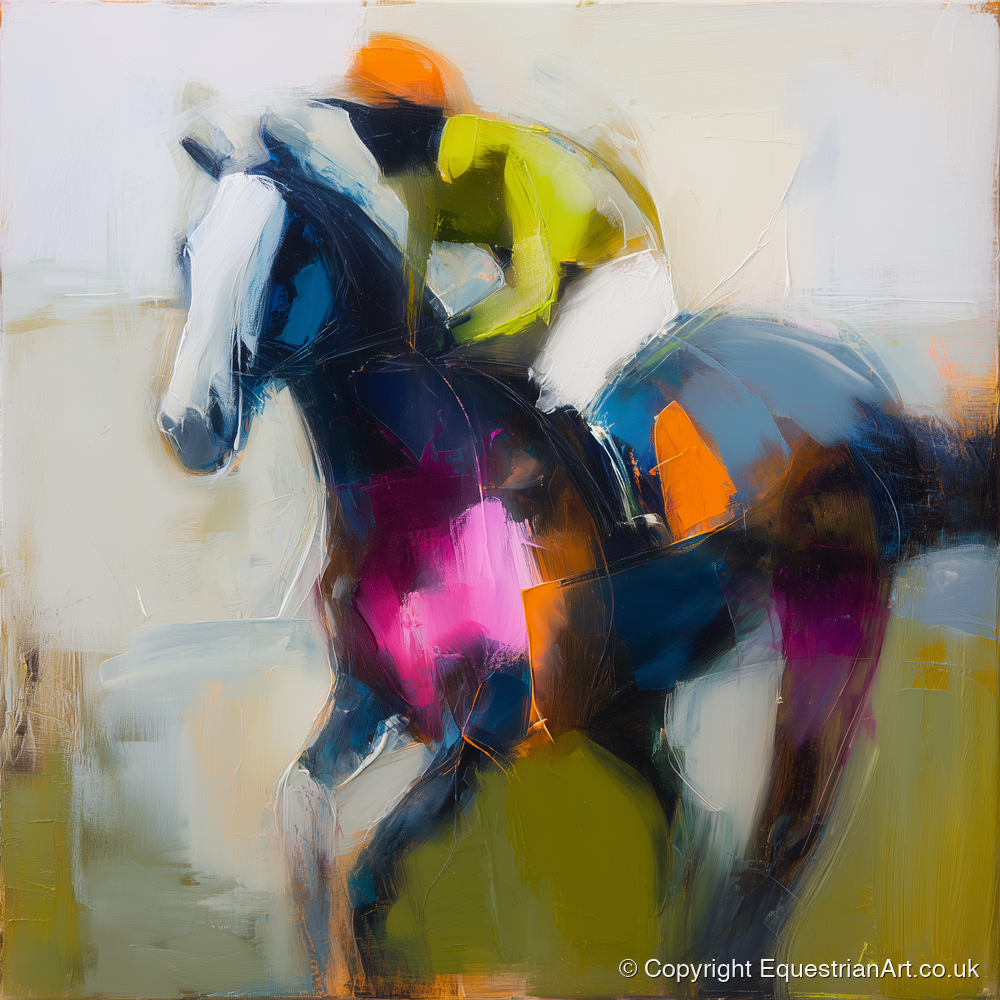Bold Momentum - racing horse art print and canvas by Warren Yates A.I