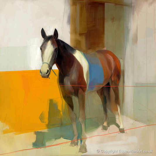 Bold Stable Geometry - horse stable art print and canvas by Silas Marlowe A.I
