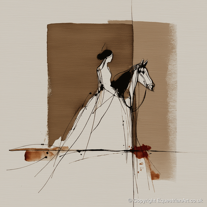 Bound in Sepia - horse & rider art print and canvas by Julian Vance A.I