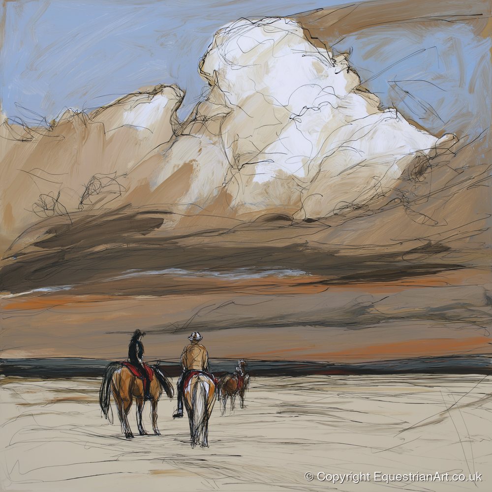 Boundless Skies - horse landscape art print and canvas by Jasper Montgomery A.I
