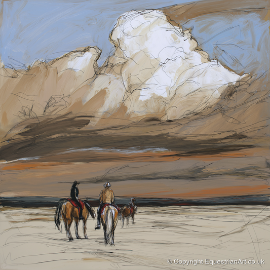 Boundless Skies - horse landscape art print and canvas by Jasper Montgomery A.I