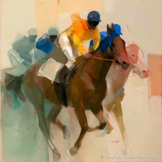 Breakaway Pace - racing horse art print and canvas by Silas Marlowe A.I