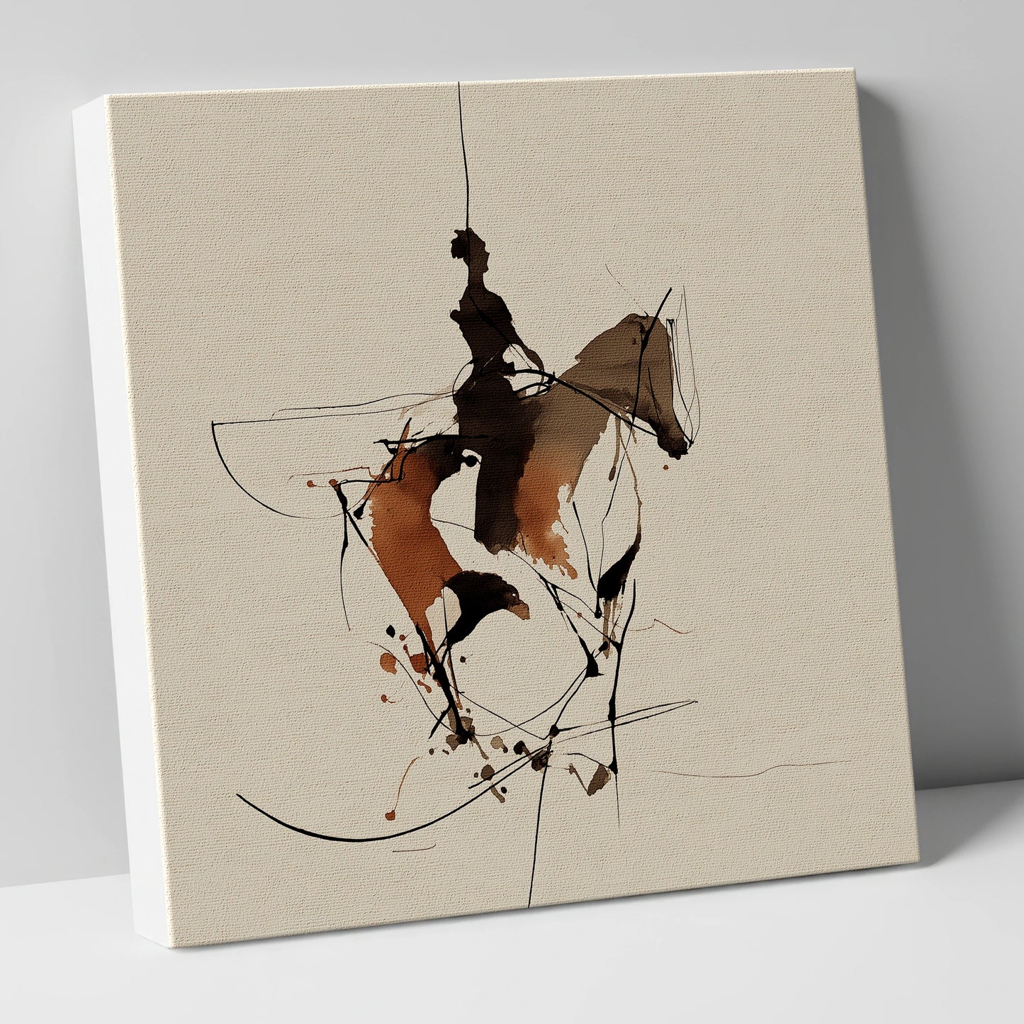 Dynamic Equestrian Harmony horse & rider canvas wall art