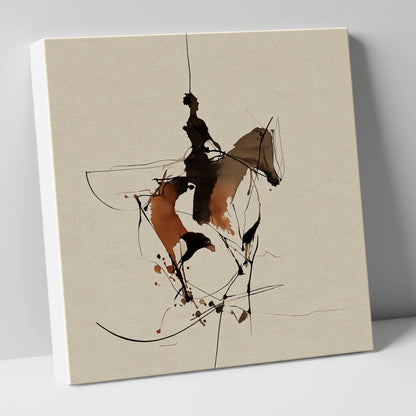 Dynamic Equestrian Harmony horse & rider canvas wall art
