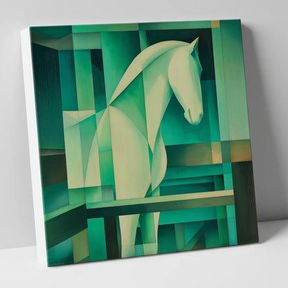 Verdant Rhythm horse stable canvas wall art