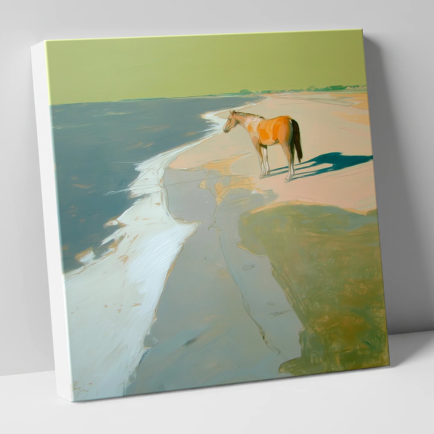 Shoreline Solitude horse landscape canvas wall art