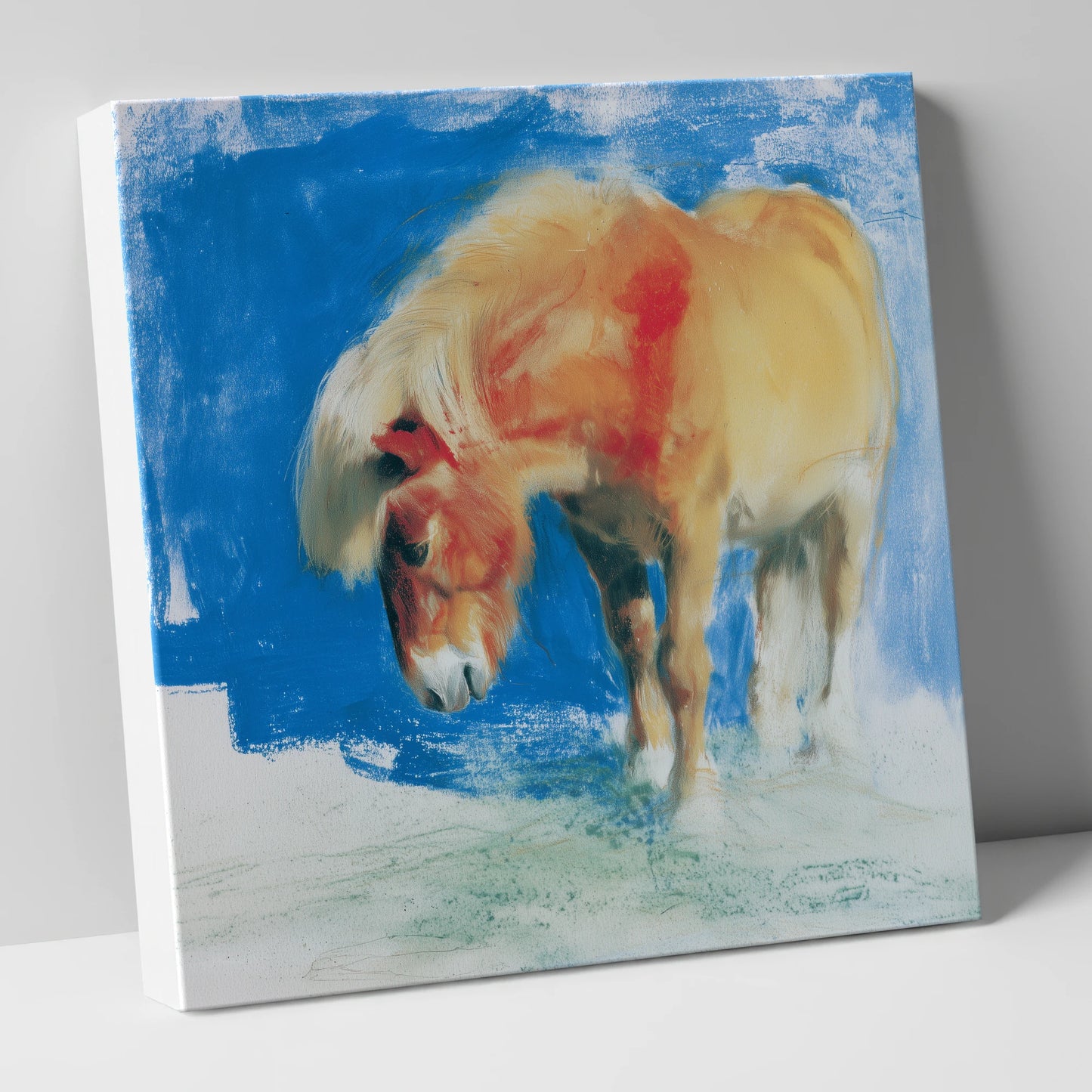 Golden Grazing Pony horse breed canvas wall art