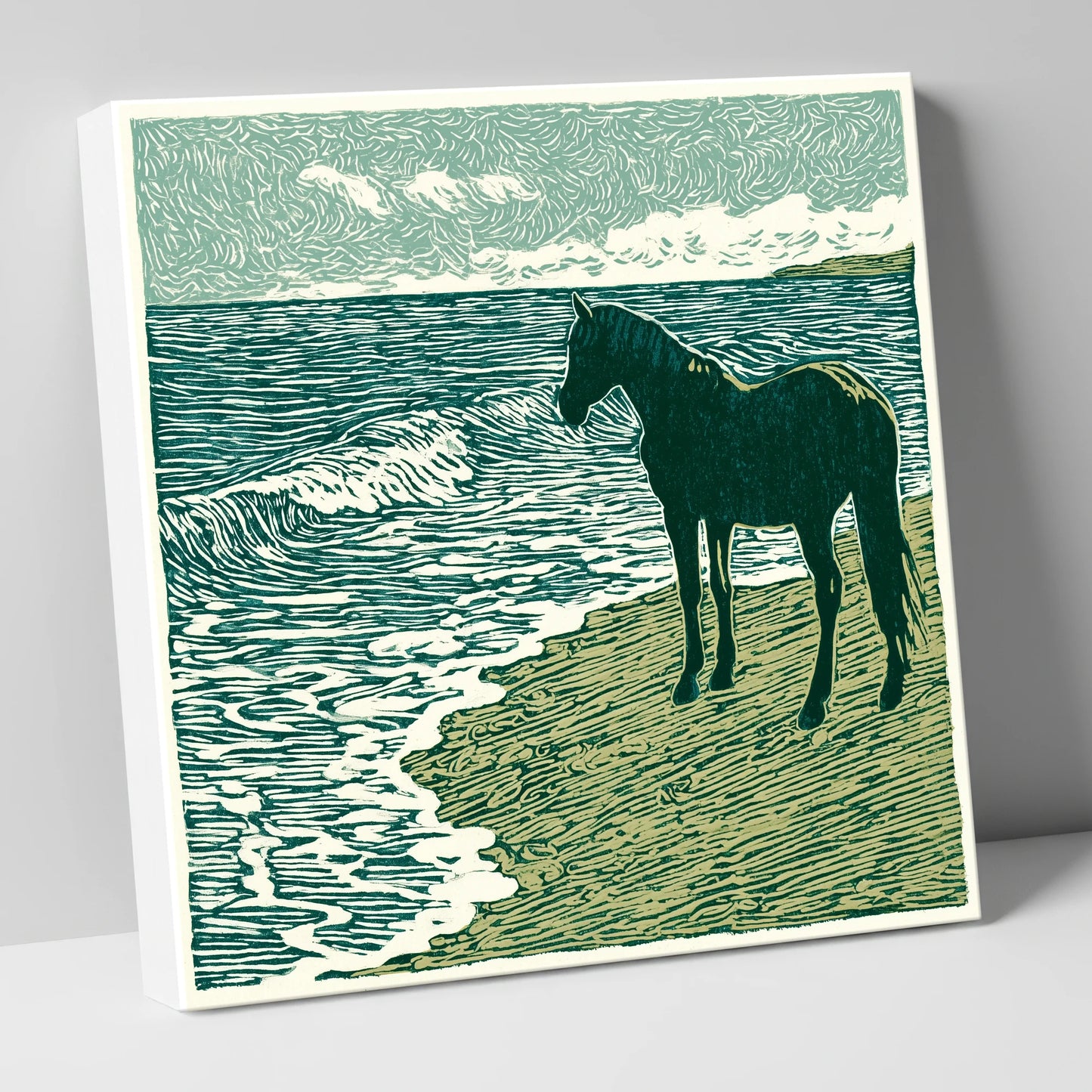 Shoreline Watch horse landscape canvas wall art
