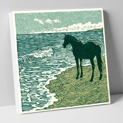 Shoreline Watch horse landscape canvas wall art