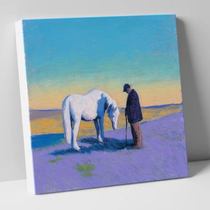 The Silent Bond horse & rider canvas wall art