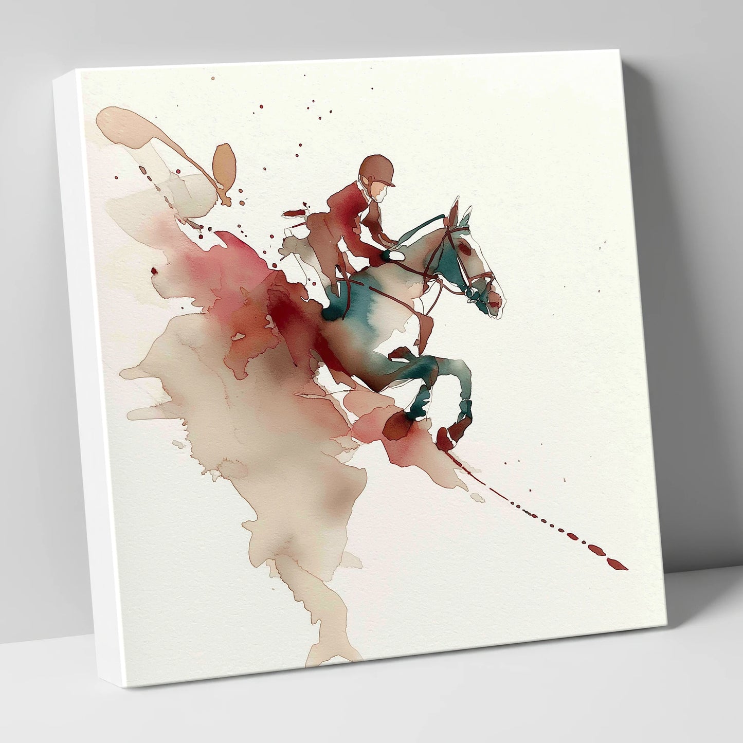 Suspended Momentum show jumping horse canvas wall art