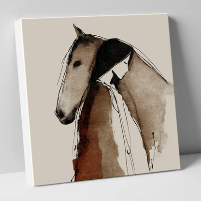 The Unspoken Bond horse & rider canvas wall art