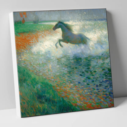 Luminous Surf Canter beach horse canvas wall art