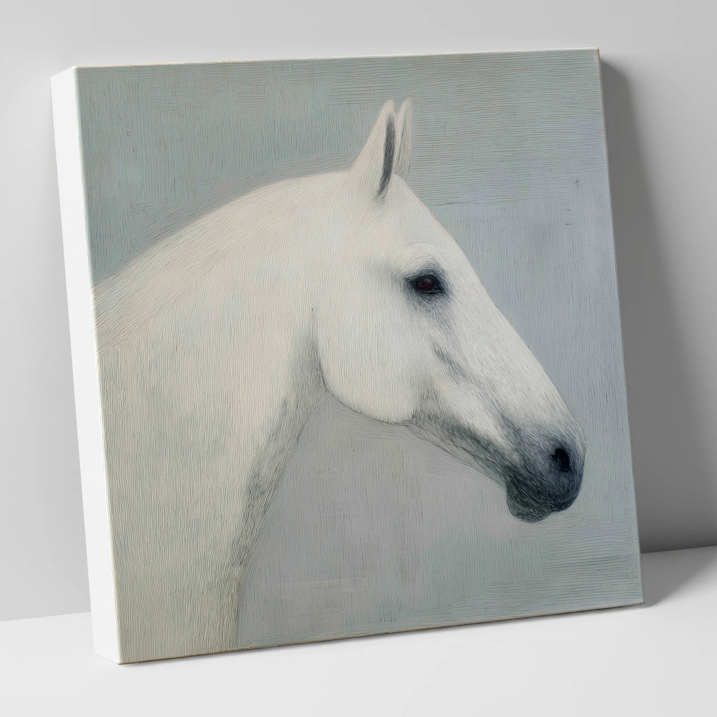 Ethereal Grey Portrait horse portrait canvas wall art