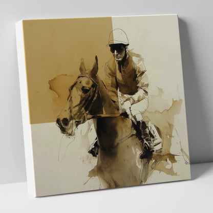 The Sepia Contender racing horse canvas wall art
